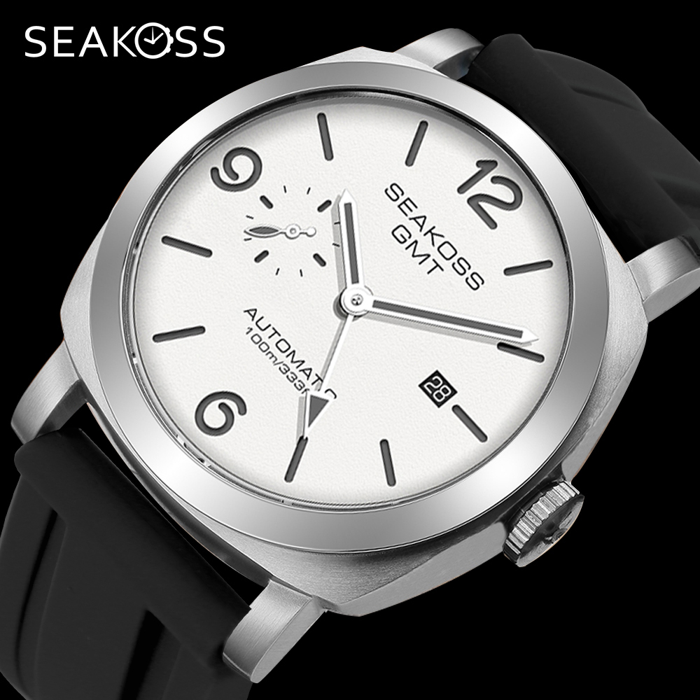 Chronograph Flyback Watch - SEAKOSS 10Bar GMT Дайвинг Автоматические Механические