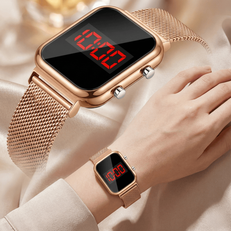 Luxury Watch Market - Модные прямоугольные светодиодные цифровые часы с