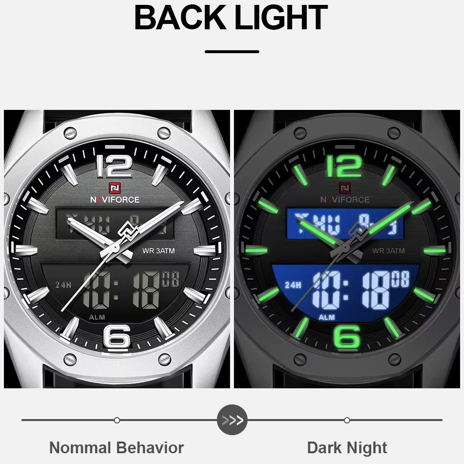 Field Watch Military - Мужские кварцевые часы NAVIFORCE с двойным