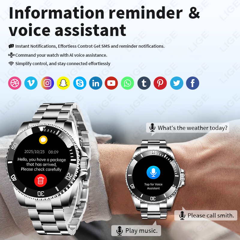Смарт-часы LIGE 2026 с HD-экра – обзор и цена Luxury Watch In The World