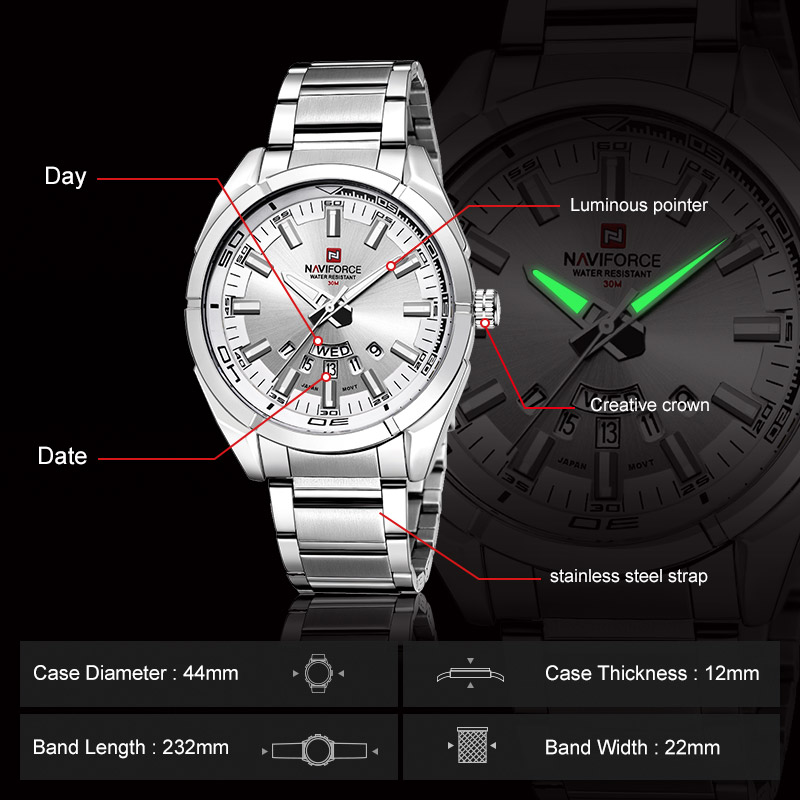 Мужские часы NAVIFORCE, полнос – обзор и цена Field Watch Military