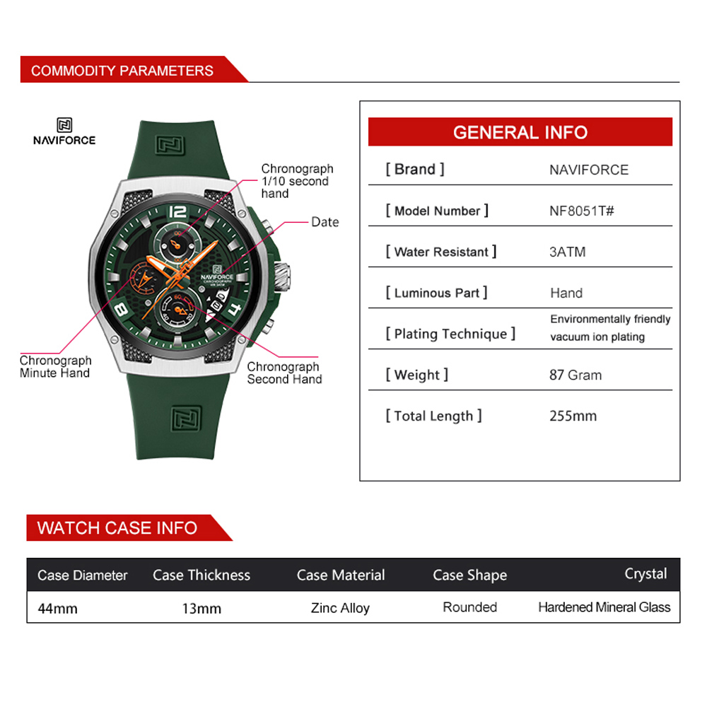 Часы наручные NAVIFORCE Мужски – обзор и цена Field Watch Military